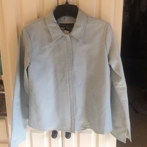 Leather Jacket in baby blue by Banana Republic